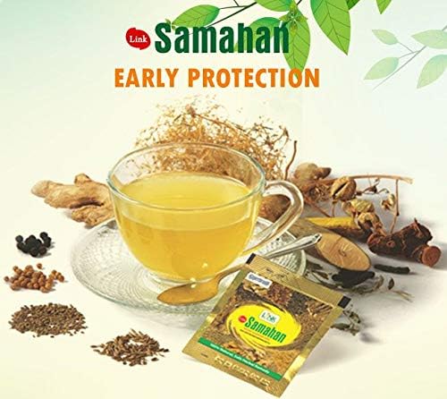 Samahan herbal tea, brewed to cure colds, sore throats, coughs, and sneezes from Sri Lanka (contains 16 - 50 packets/box)